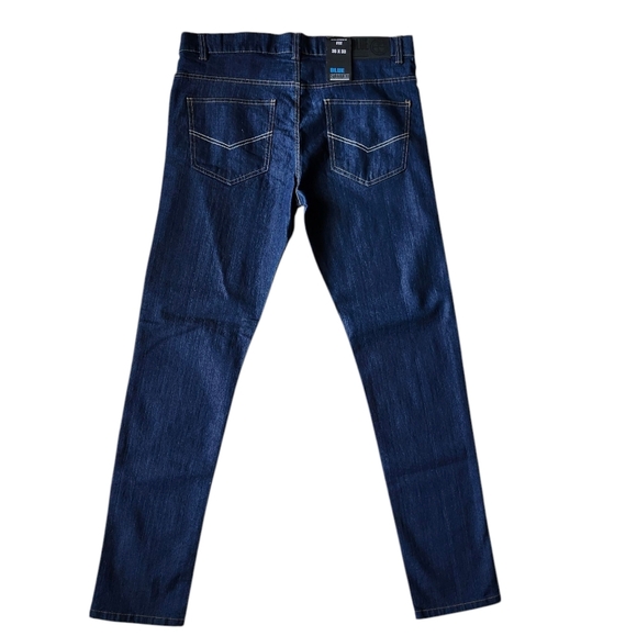 Men’s Skinny Fit Stretch Jeans 36x33 Dark Blue - Picture 2 of 9